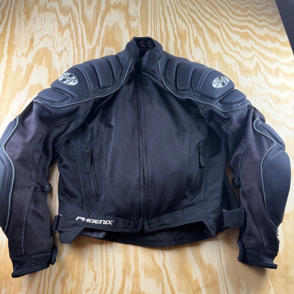Joe Rocket Phoenix Mesh Motorcycle Jacket Black Armored Padded Mens Medium